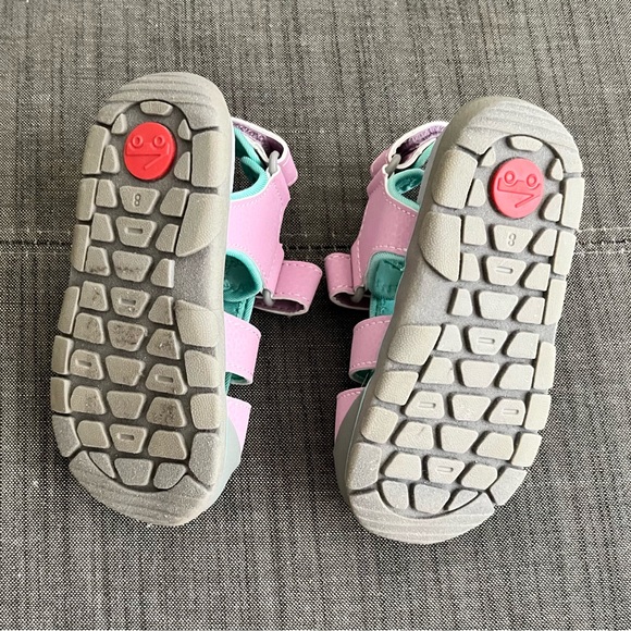 See Kai Run Pink and Gray Sandals with Velcro Closure - Picture 3 of 3